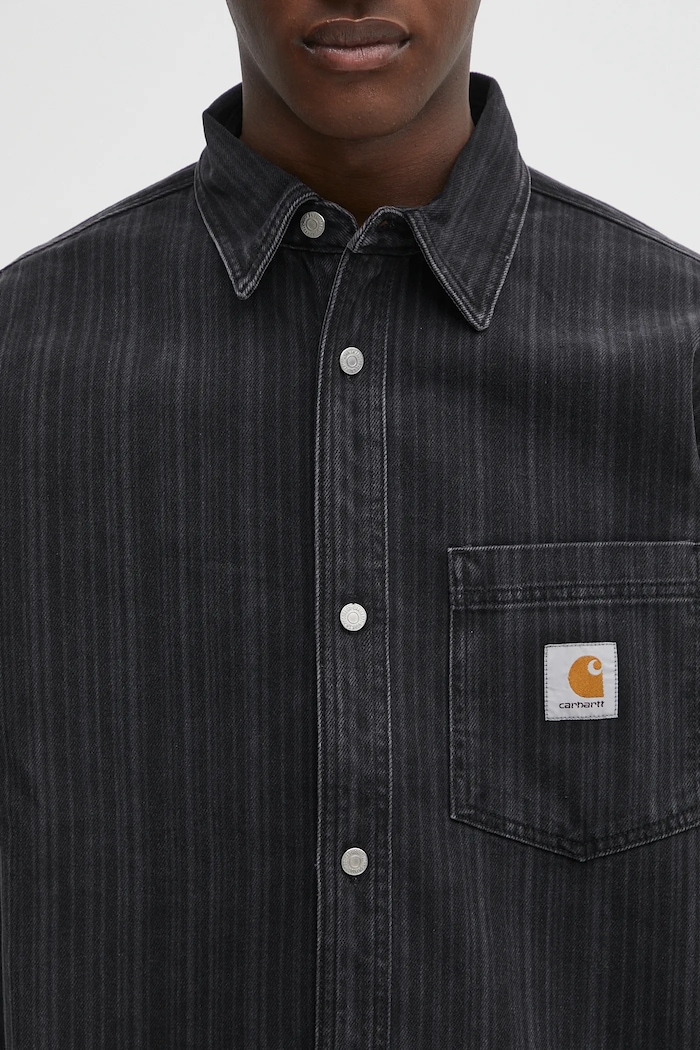 Τζιν πουκάμισο Carhartt WIP Rylan μαύρο I035567.32I06