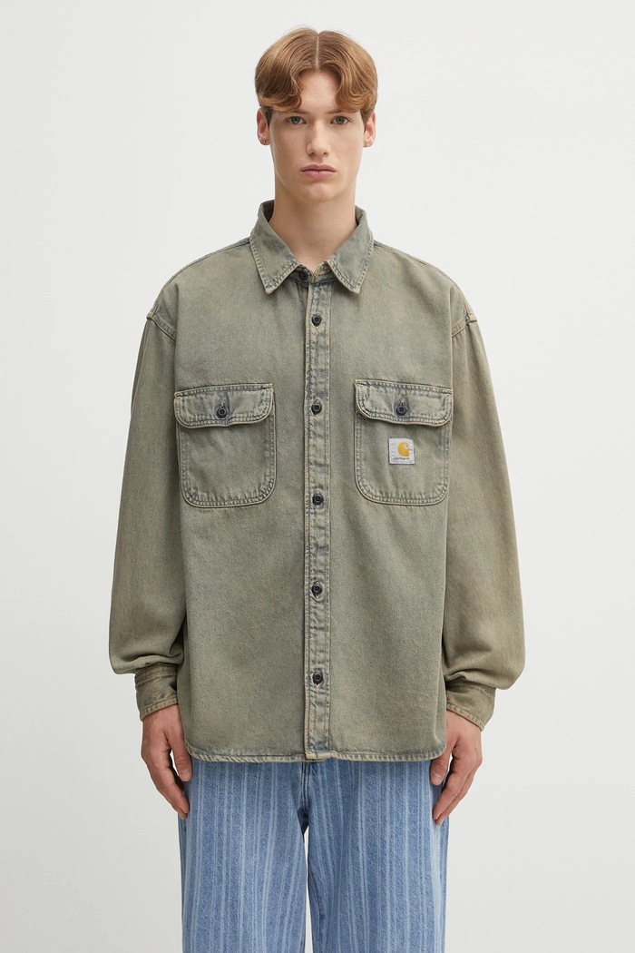 Джинсовая рубашка Carhartt WIP Tigan гладкий бежевый I035821.3FUGD