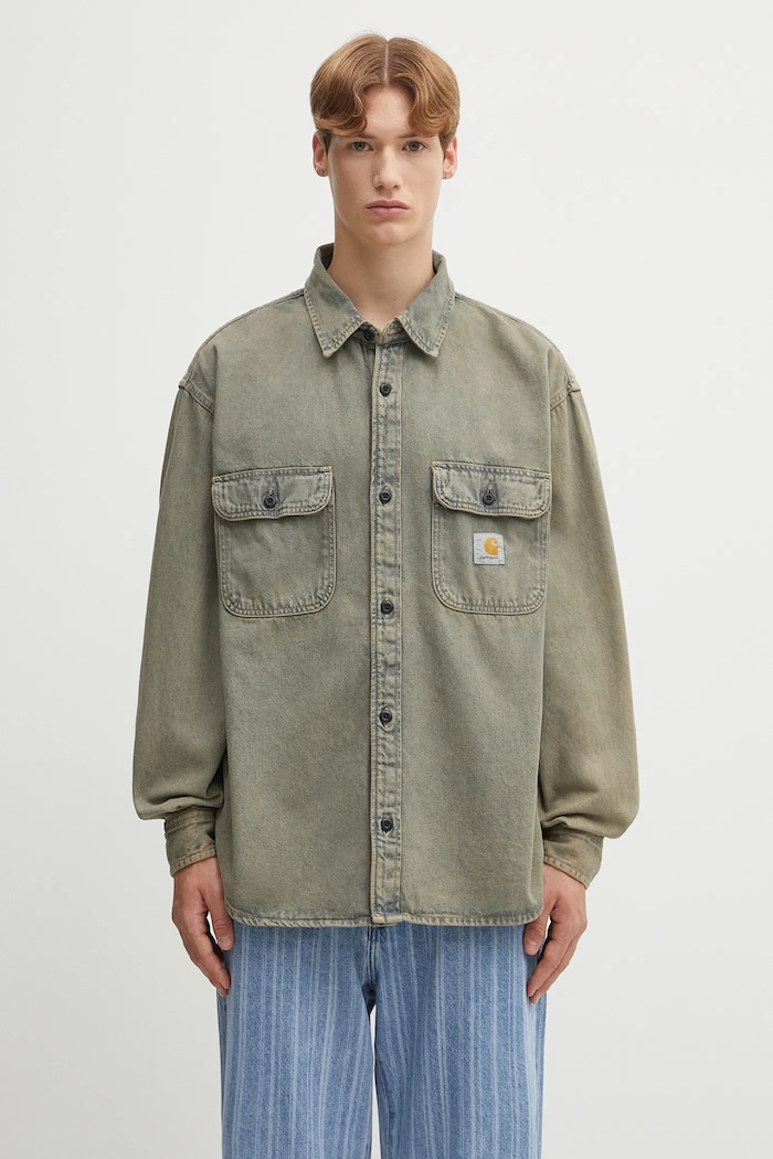 Джинсовая рубашка Carhartt WIP Tigan гладкий бежевый I035821.3FUGD