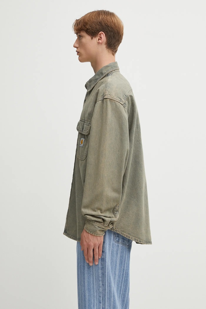 Джинсовая рубашка Carhartt WIP Tigan I035821.3FUGD бежевый AW25