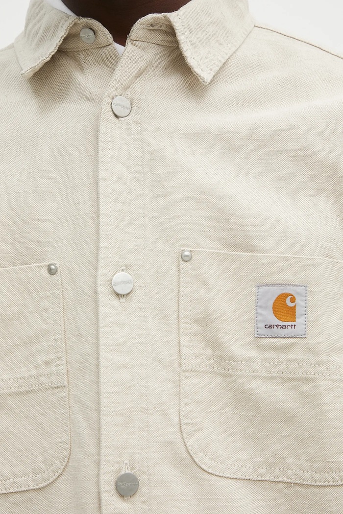 Carhartt WIP koszula z domieszką lnu Walter beżowy I033578.502