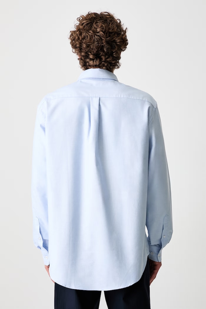 Одяг Drôle de Monsieur сорочка чоловіча бавовняна La Chemise Oxford H.SH240.CO225 блакитний