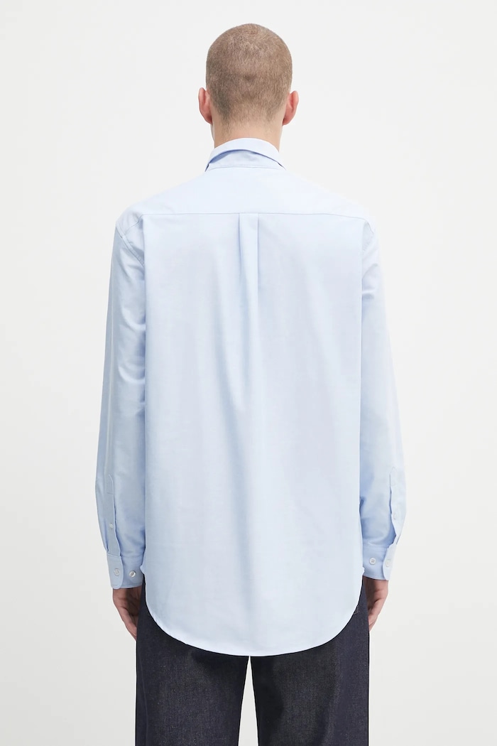 Odzież Drôle de Monsieur koszula bawełniana La Chemise Oxford H.SH240.CO225 niebieski