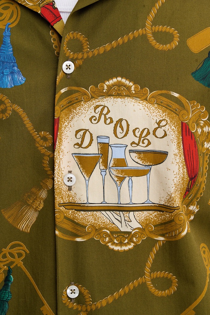Βαμβακερό πουκάμισο Drôle de Monsieur La Chemise Grand HUtel H.SH228.LI010 πράσινο
