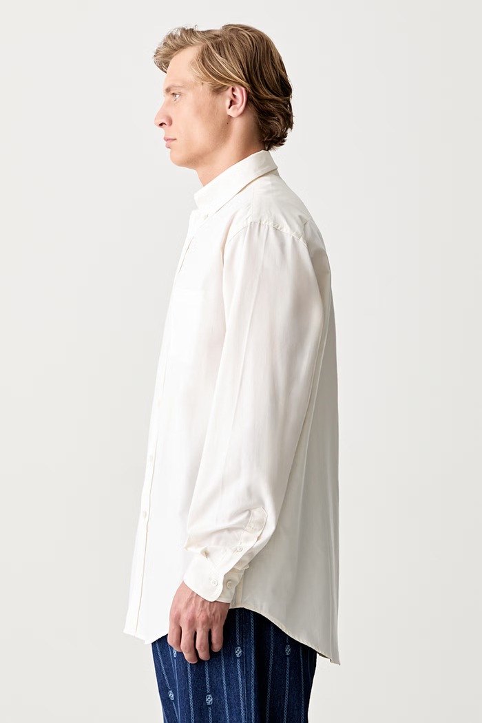 Drôle de Monsieur košile bavlněná pánská PERM.SH173.CO116 béžová AW25