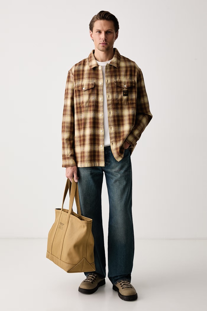 Levi's Koszula męska bawełniana LS WORKER - WW x WORKWEAR 003O2 brązowy AA00