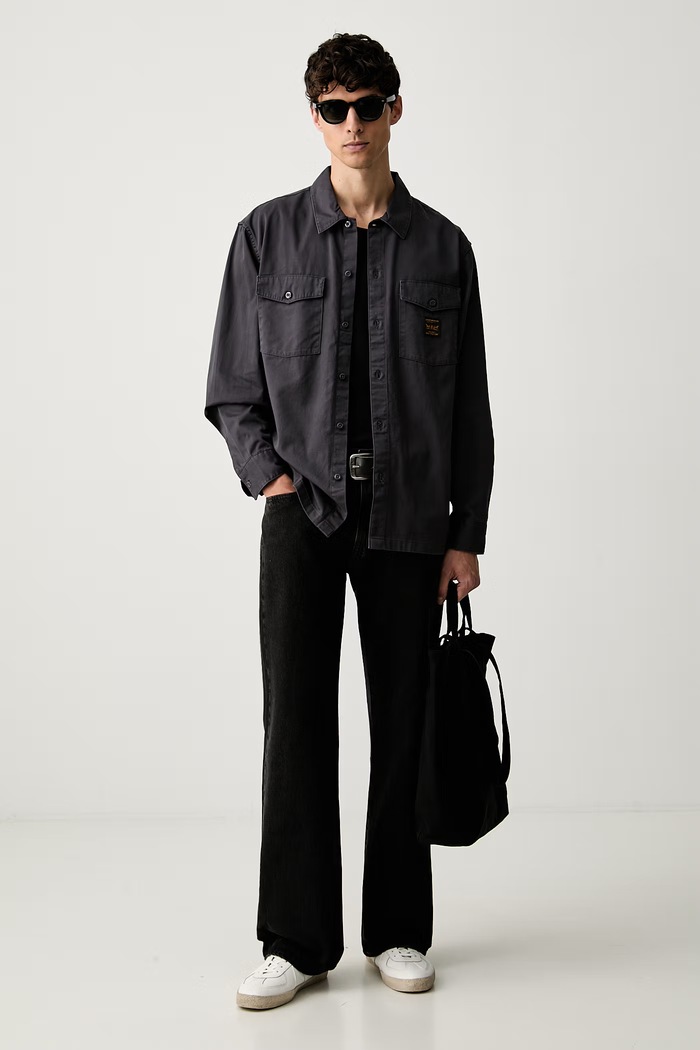 Levi's srajca moška bombažna LS WORKER - WW x WORKWEAR 003O2 siva AA00
