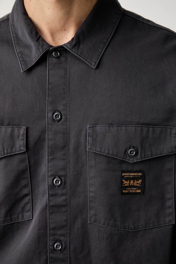 Levi's srajca moška bombažna LS WORKER - WW x WORKWEAR 003O2 siva