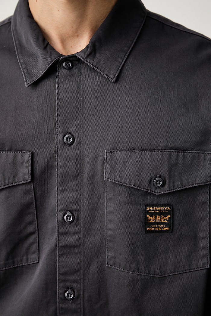 Levi's srajca moška bombažna LS WORKER - WW x WORKWEAR 003O2 siva