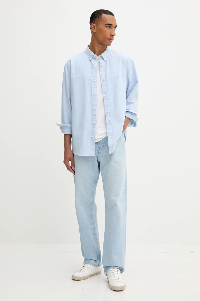 Βαμβακερό πουκάμισο Levi's A7210.0050 μπλε AW25