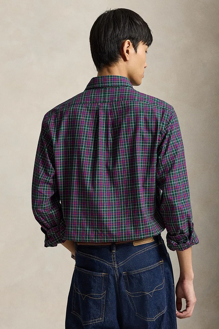 Polo Ralph Lauren Koszula męska bawełniana 710953644 fioletowy AW25