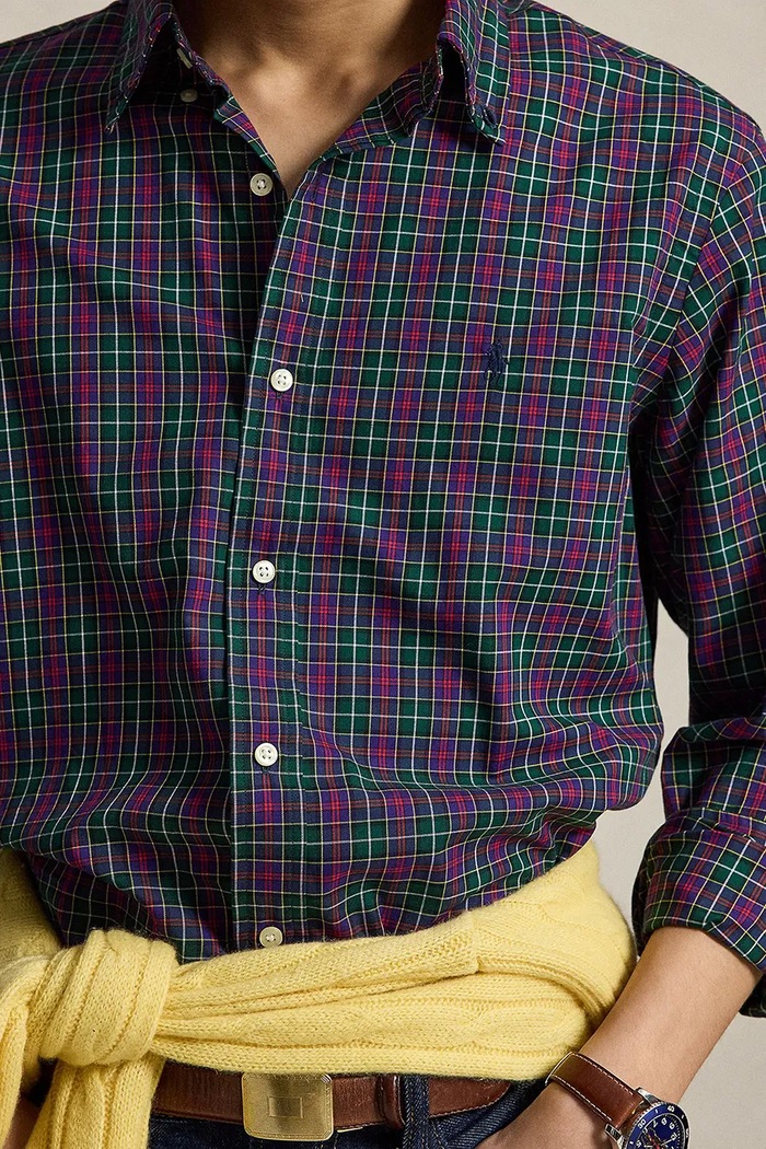 Koszula męska bawełniana Polo Ralph Lauren 710953644 fioletowy