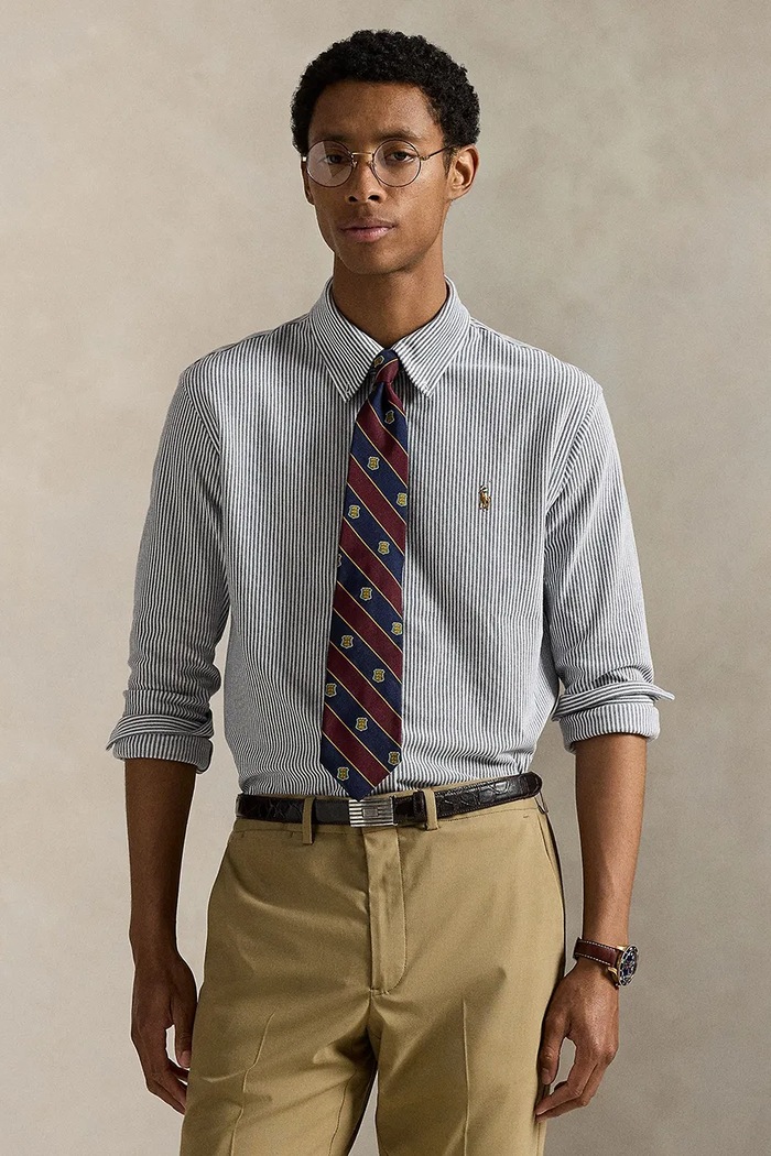 Βαμβακερό πουκάμισο Polo Ralph Lauren κανονικό μπλε 710979489