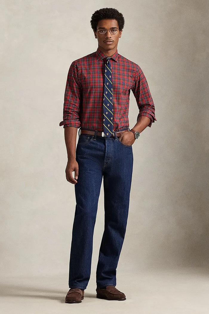 Oblečenie Bavlnená košeľa Polo Ralph Lauren 710P01445 burgundské