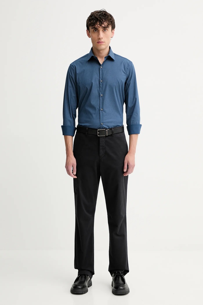 Košeľa Calvin Klein LV019EU041 modrá AW25