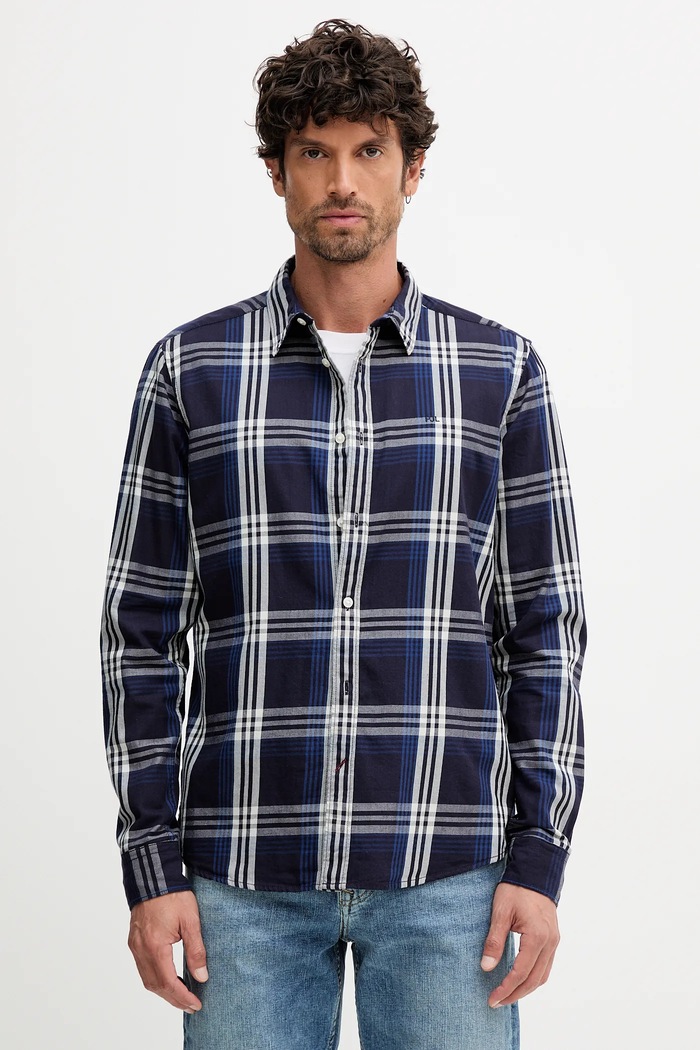 Pamučna košulja Pepe Jeans regular mornarsko plava PM3090824
