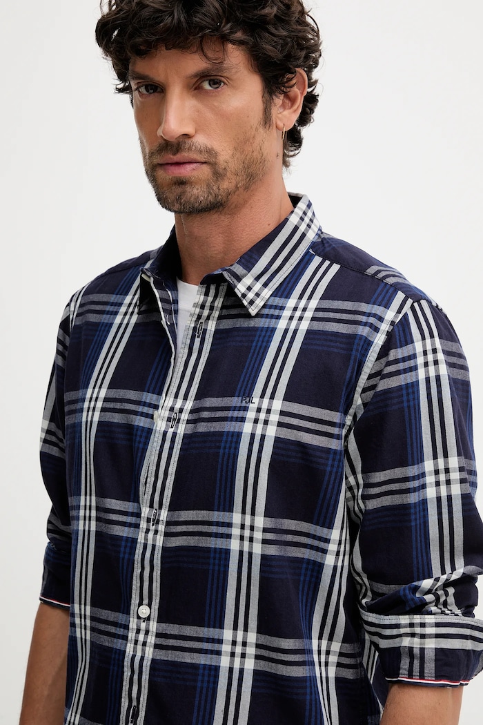 Pamučna košulja Pepe Jeans mornarsko plava PM3090824