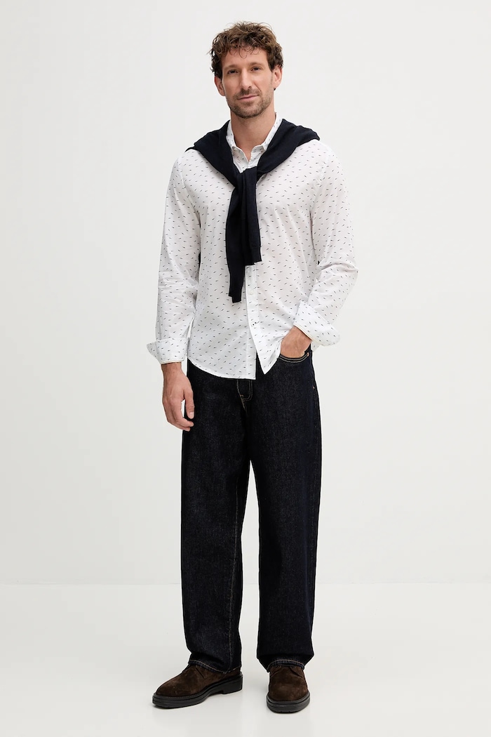 Bavlnená košeľa Pepe Jeans PM3090845 biela AW25