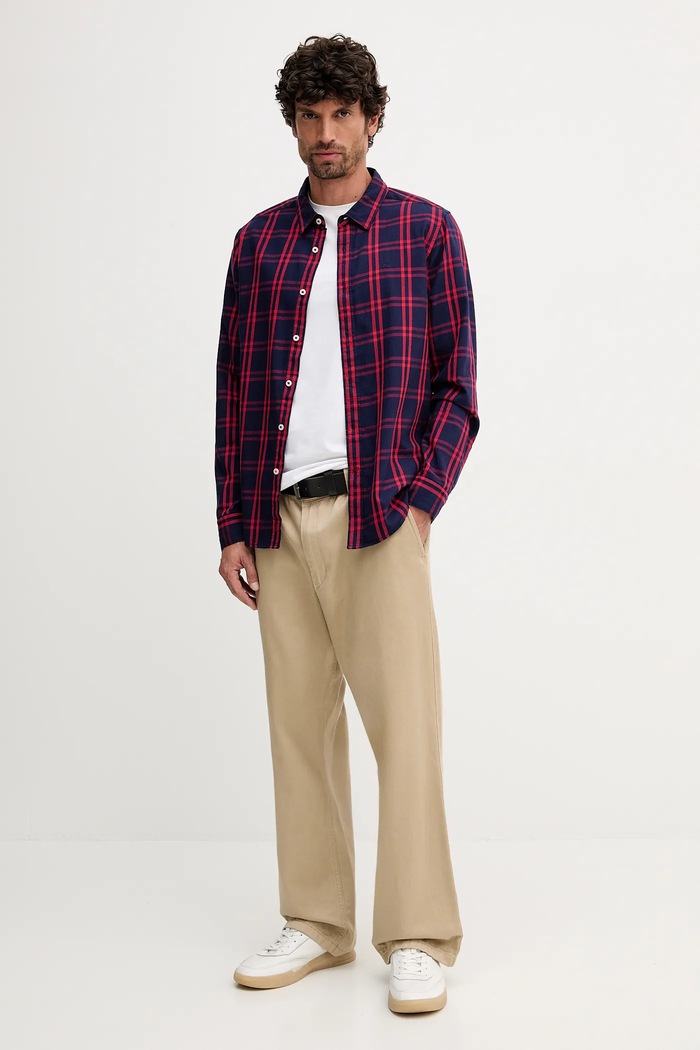 Pamučna košulja Pepe Jeans PM3090839 mornarsko plava AW25