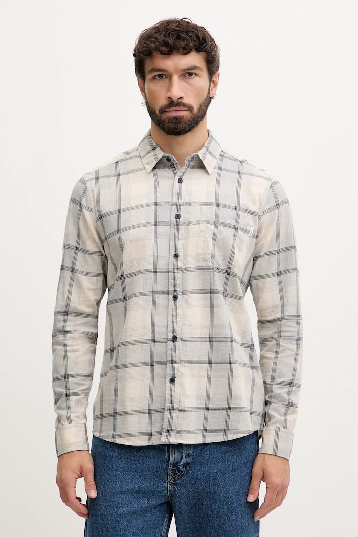 Pepe Jeans koszula bawełniana regular szary PM3090829