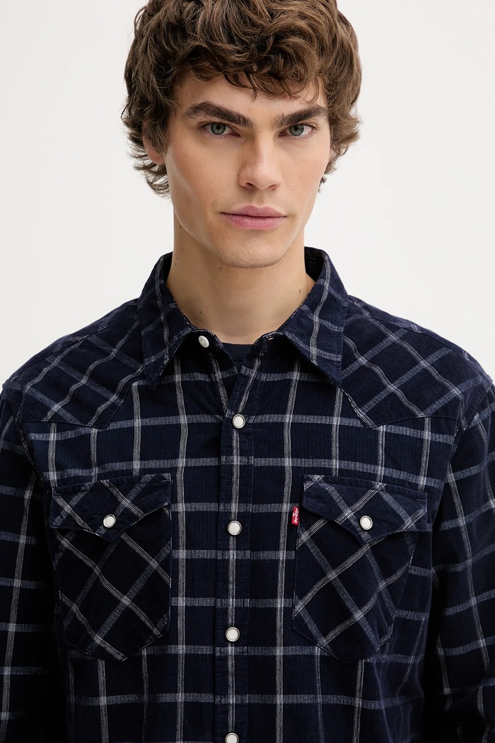 Βαμβακερό πουκάμισο Levi's σκούρο μπλε 85744.0108