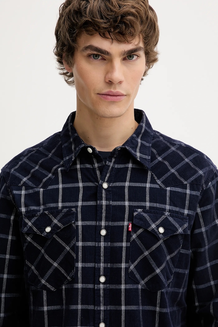 Βαμβακερό πουκάμισο Levi's σκούρο μπλε 85744.0108