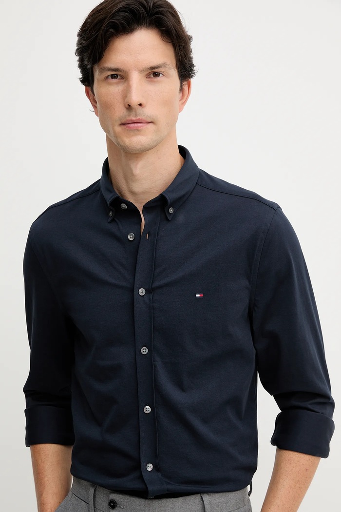 Košeľa Tommy Hilfiger tmavomodrá MW0MW41059