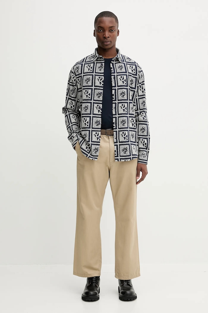 Desigual koszula bawełniana JACK 25WMCW25 granatowy AW25