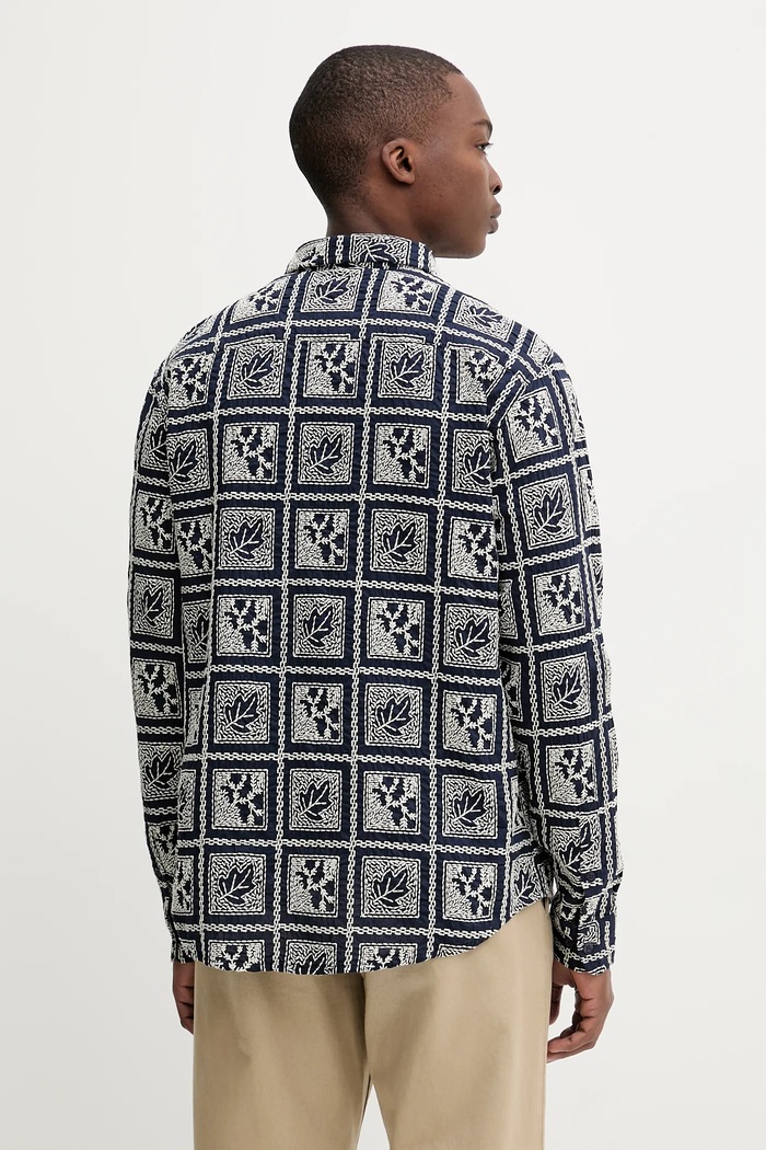 Odzież Desigual koszula bawełniana JACK 25WMCW25 granatowy