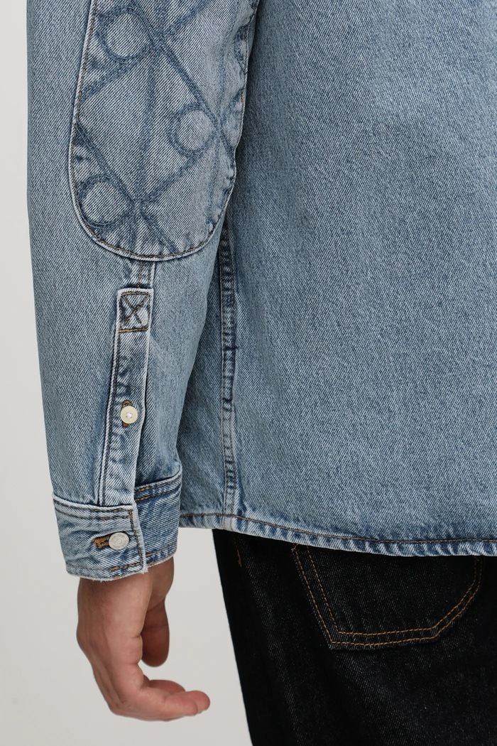 Džínová košile Calvin Klein Jeans LV04RD747G modrá