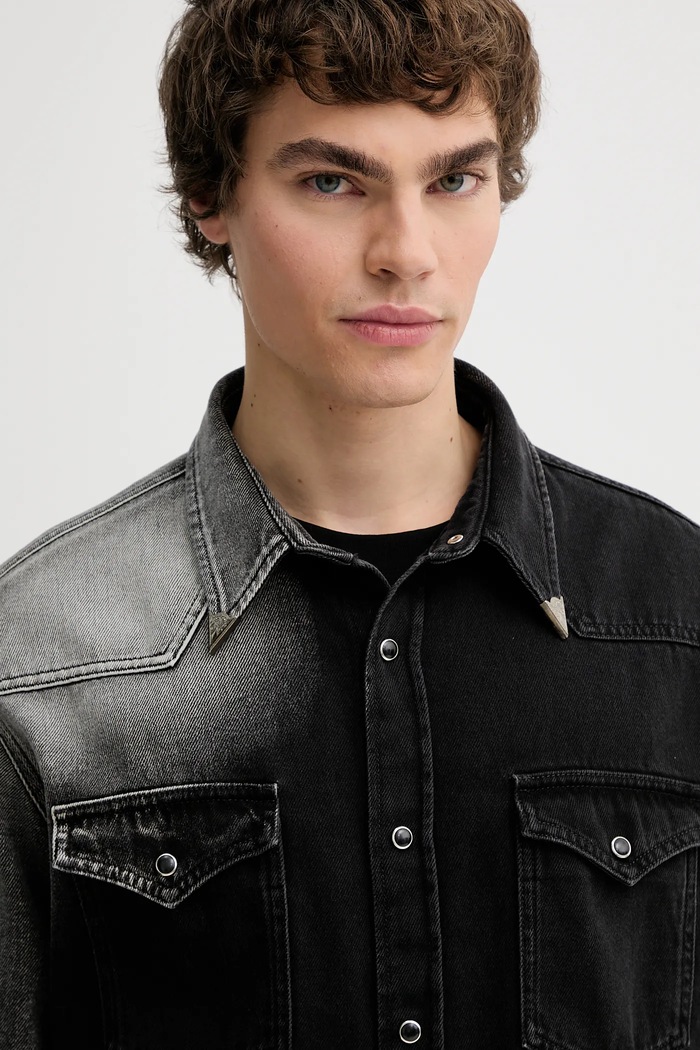 MM6 Maison Margiela camicia di jeans nero SH2DT0024.M30011.969