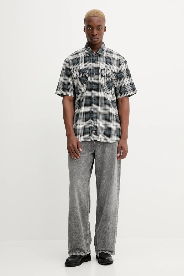 Dickies cămașă din bumbac DK0A8674 albastru AW25
