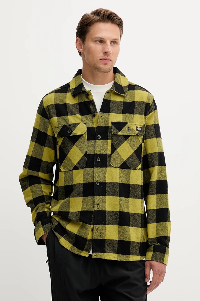Dickies koszula bawełniana wzorzyste zielony DK0A4XDZ