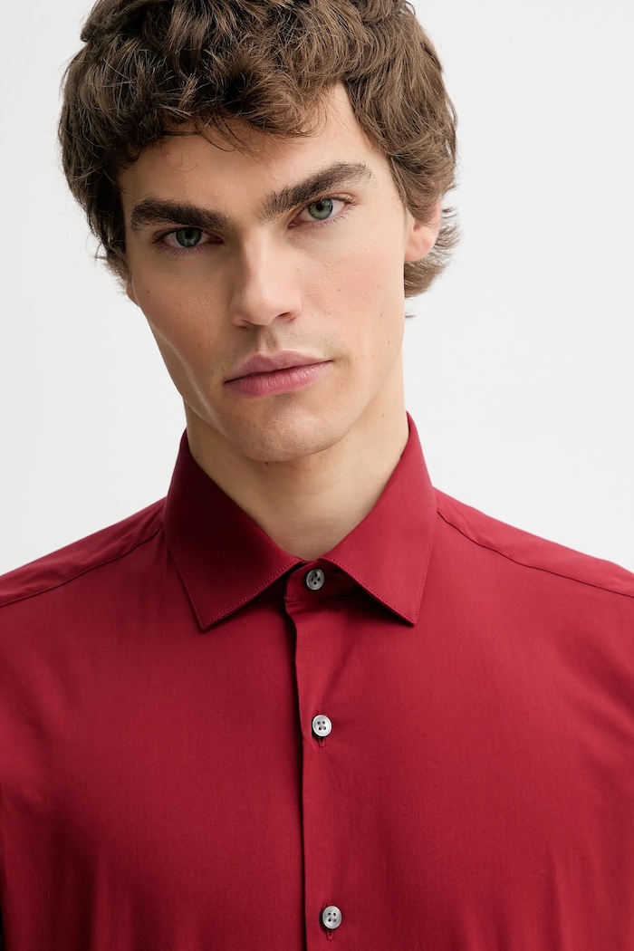 Calvin Klein srajca moška bombažna z elastanom rdeča LV019EU037