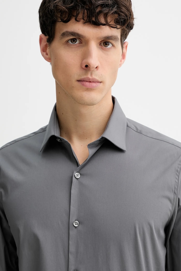 Calvin Klein srajca moška bombažna z elastanom siva LV019EU037