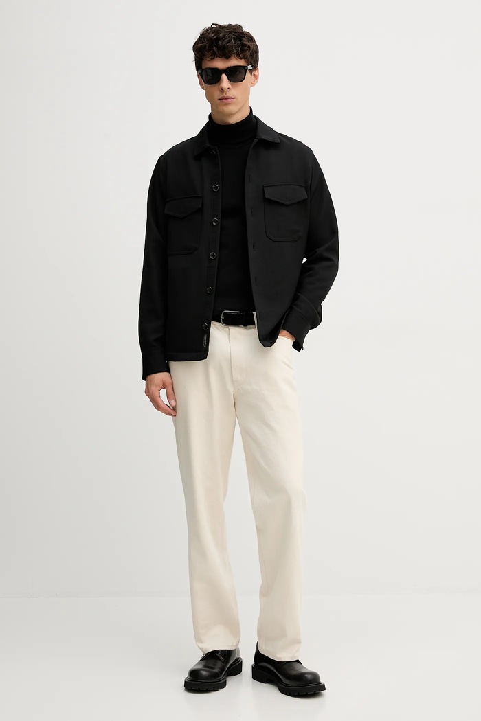 Πουκάμισο με προσθήκη μαλλιού Rag & Bone RV9525FSMWO μαύρο AW25
