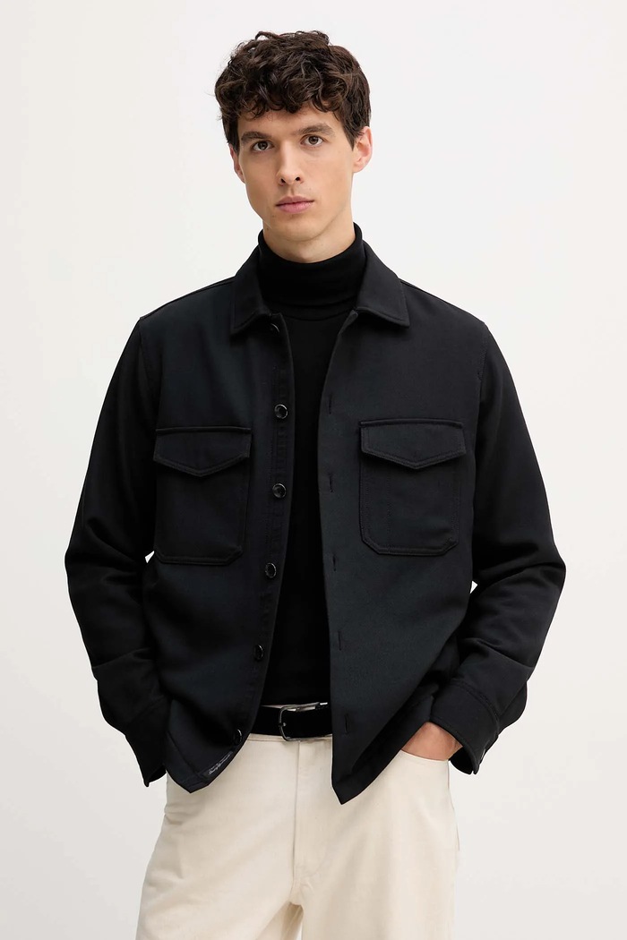Πουκάμισο με προσθήκη μαλλιού Rag & Bone μαύρο RV9525FSMWO