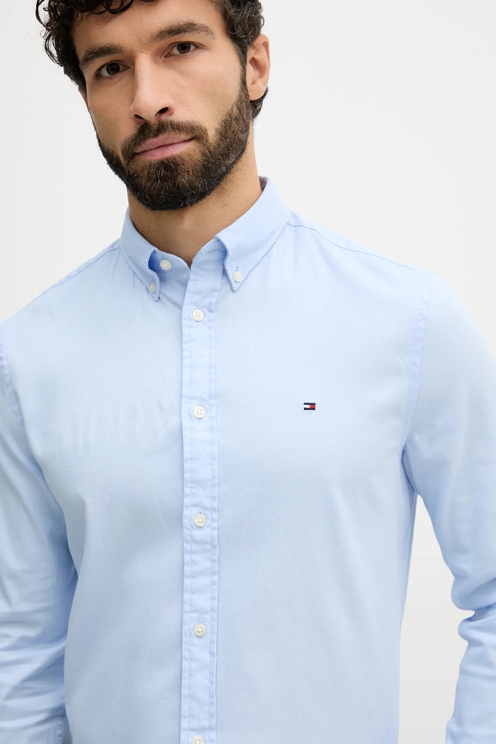 Košeľa Tommy Hilfiger modrá MW0MW40458
