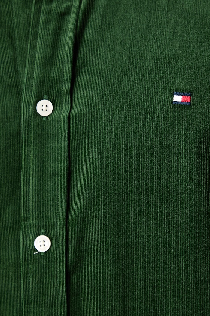 Tommy Hilfiger Koszula męska sztruksowa MW0MW40486 zielony AW25