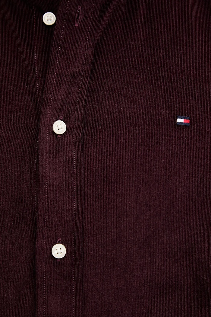 Tommy Hilfiger koszula sztruksowa MW0MW40486 bordowy