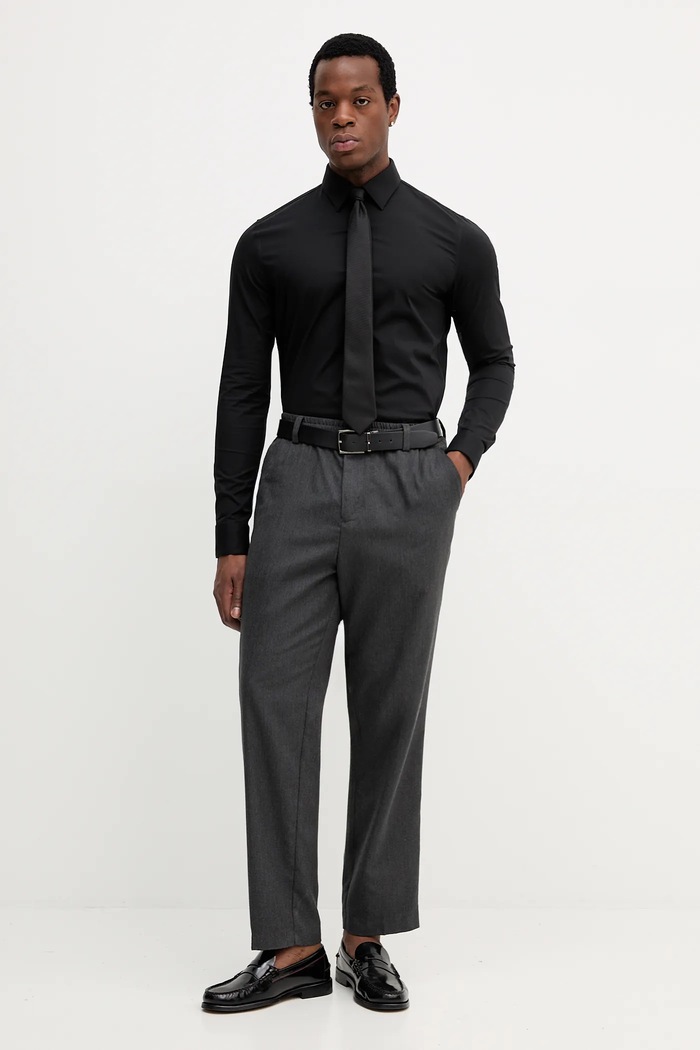 Calvin Klein cămașă LV019EU060 negru AW25