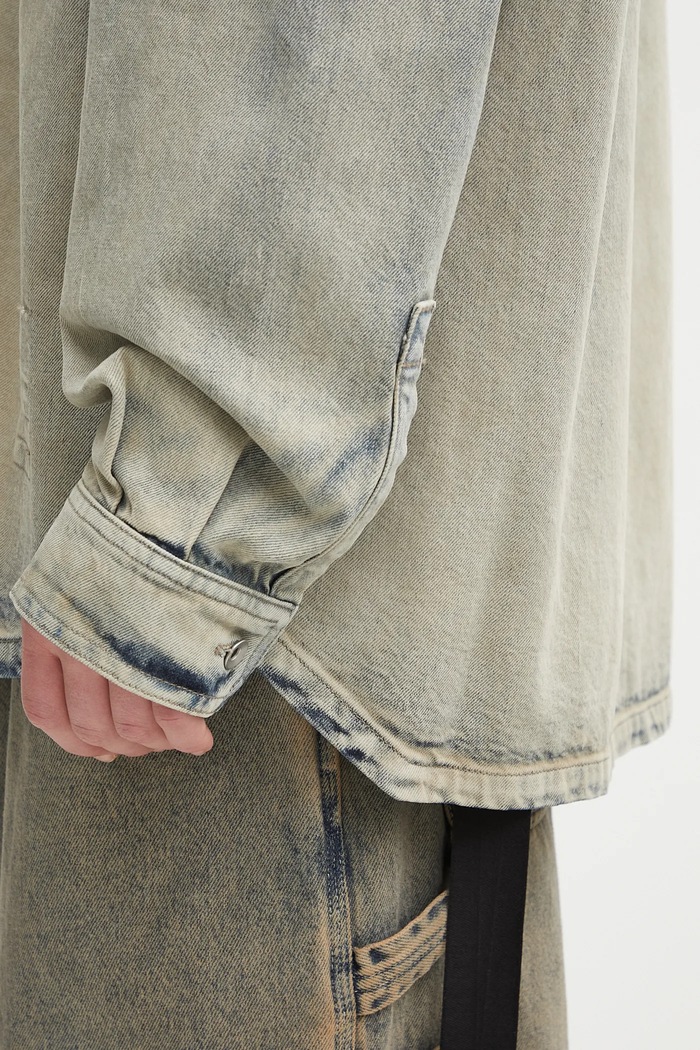 Rick Owens DRKSHDW cotton shirt Jumbo Outershirt gray DU02E7769.DMP