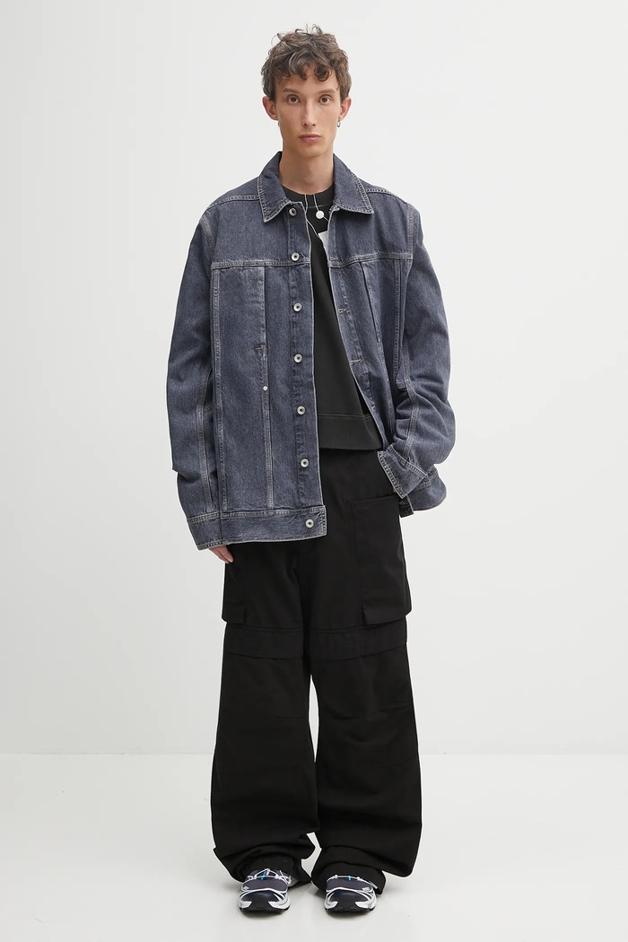 Rick Owens DRKSHDW koszula jeansowa Lido Worker DU02E7752.DGY szary
