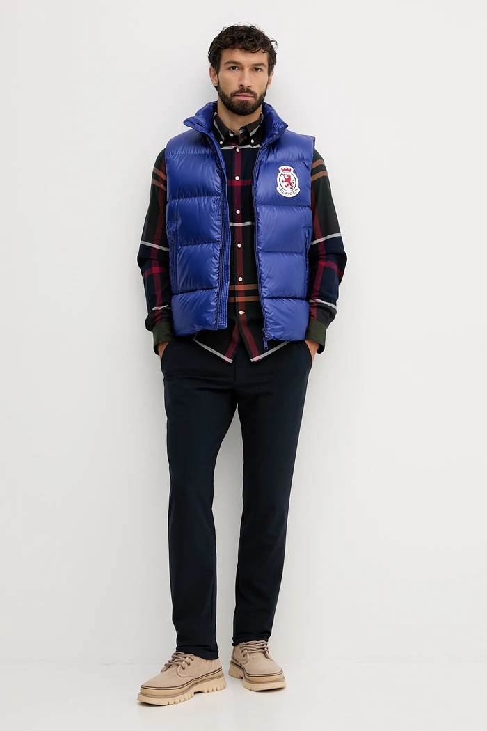 Barbour cămașă din bumbac DUNOON MSH4980 bleumarin SS26