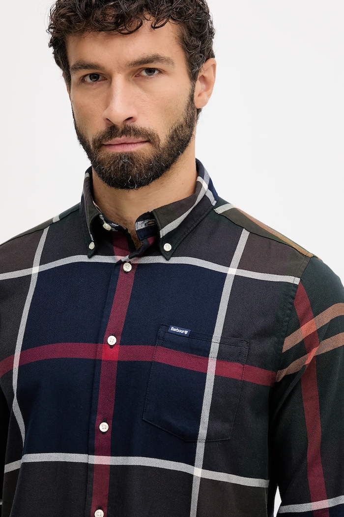 Barbour cămașă din bumbac DUNOON bleumarin MSH4980