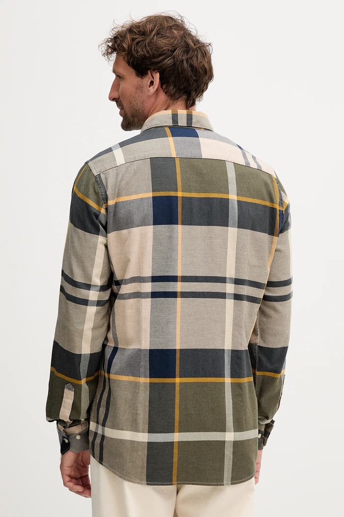 Ρούχα Βαμβακερό πουκάμισο Barbour DUNOON MSH4980 πράσινο