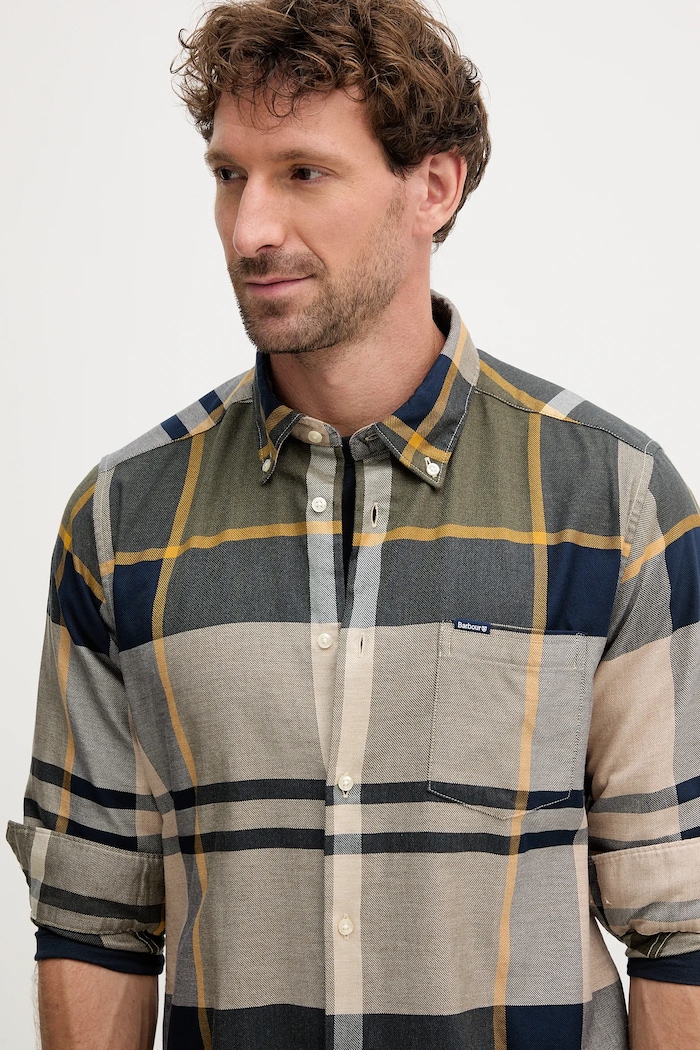 Βαμβακερό πουκάμισο Barbour DUNOON πράσινο MSH4980