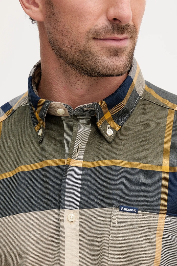 Βαμβακερό πουκάμισο Barbour DUNOON MSH4980 πράσινο