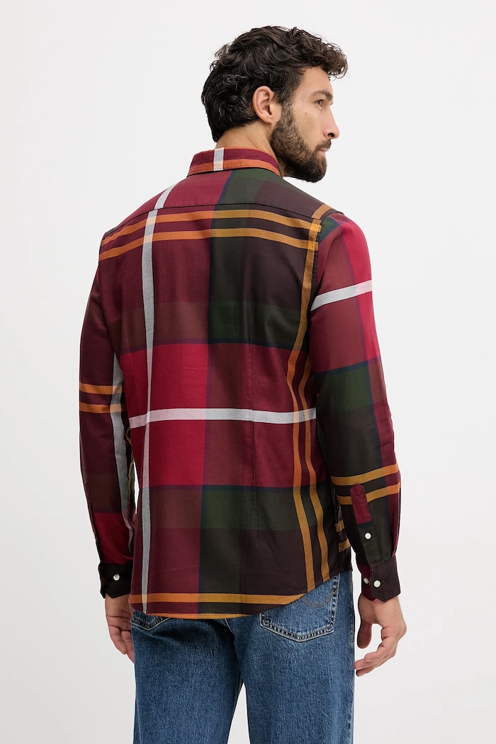 Îmbrăcăminte Barbour cămașă din bumbac DUNOON MSH4980 burgundia