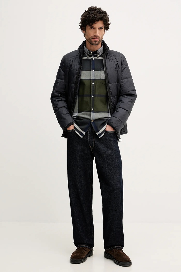 Bavlněná košile Barbour DUNOON MSH4980 zelená SS26